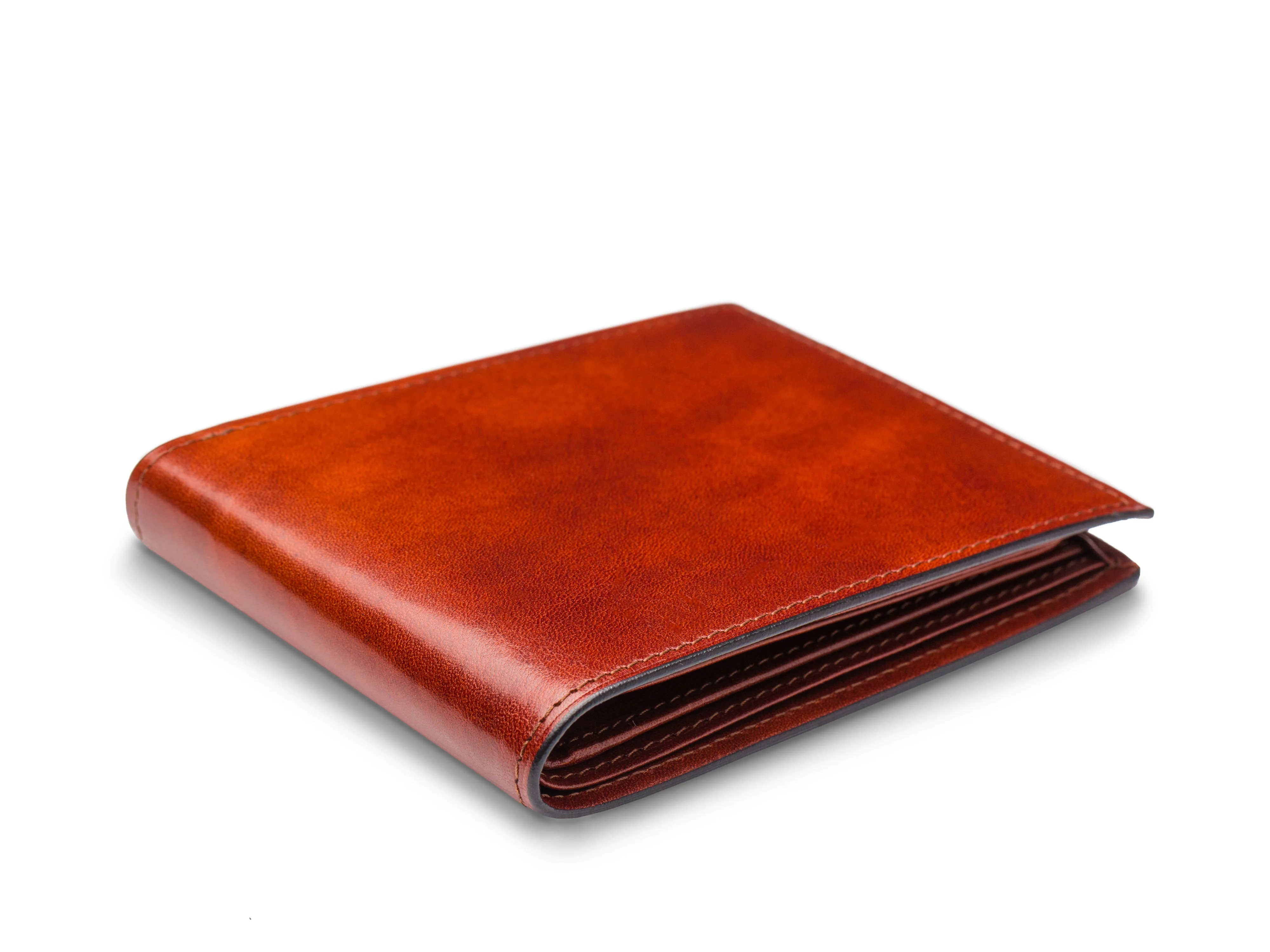 Old Leather Bifold With Card / I.D. Flap - Image 11