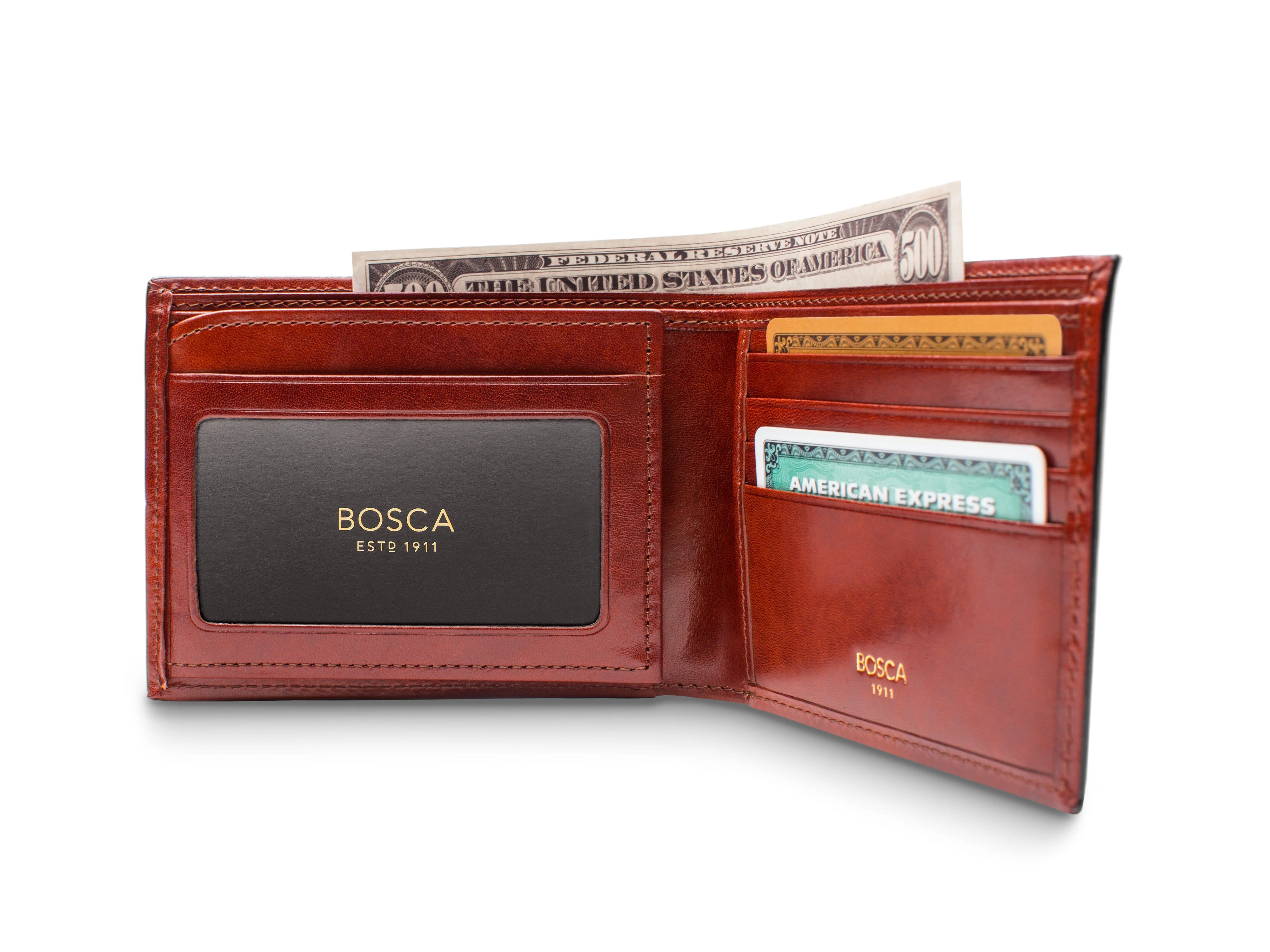 Old Leather Bifold With Card / I.D. Flap - Image 15