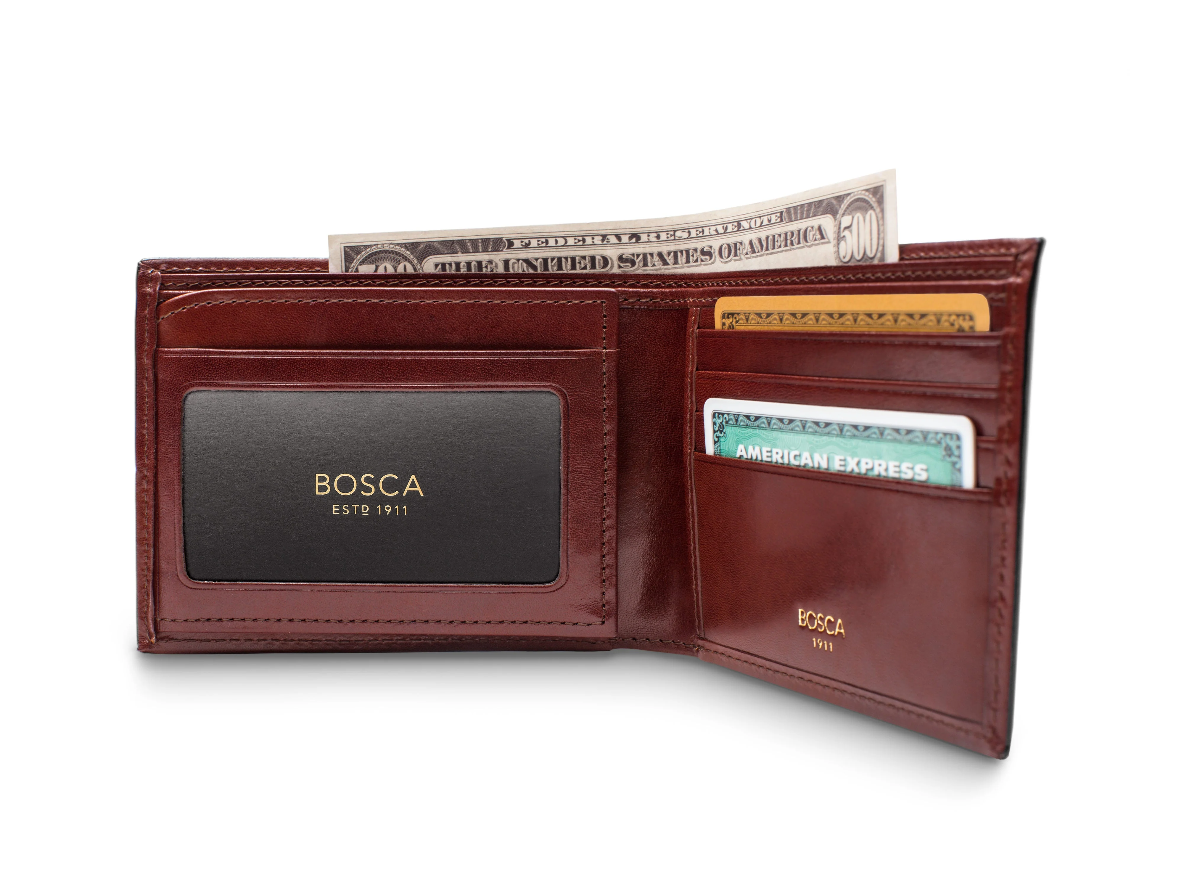 Old Leather Bifold With Card / I.D. Flap - Image 23