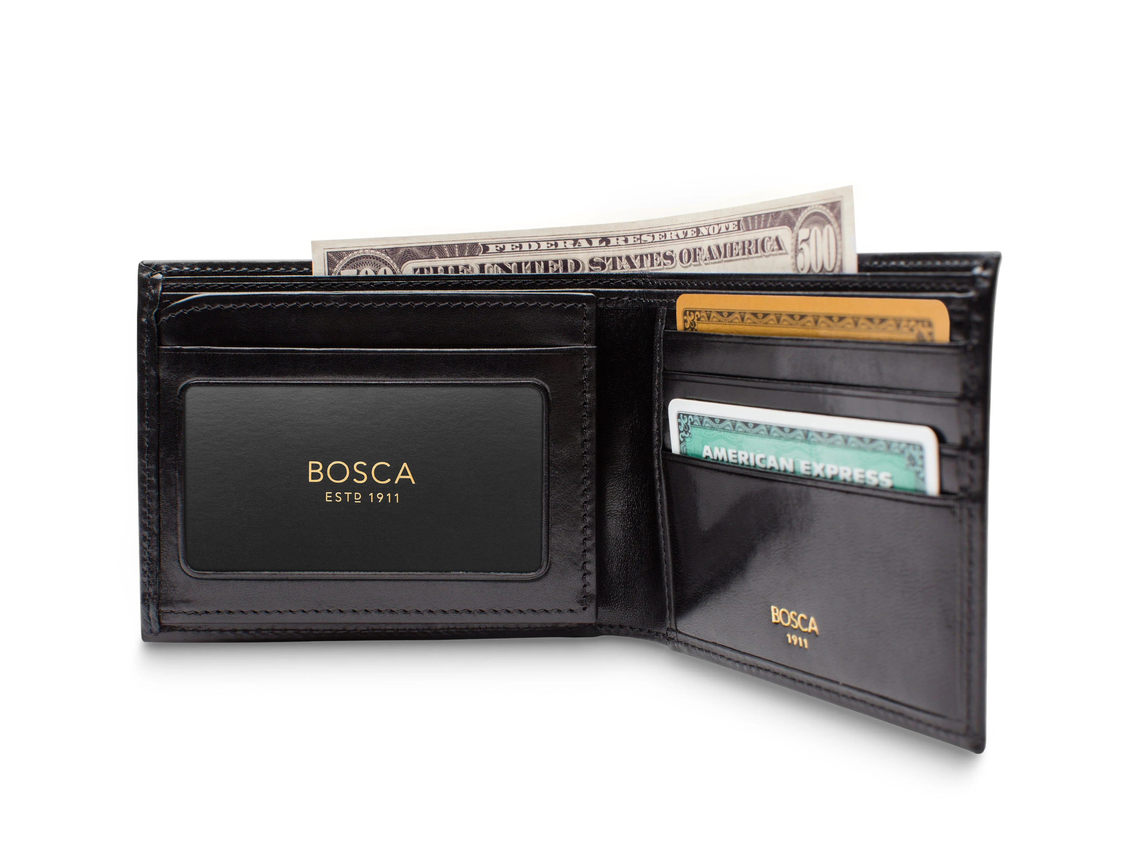 Old Leather Bifold With Card / I.D. Flap - Image 30