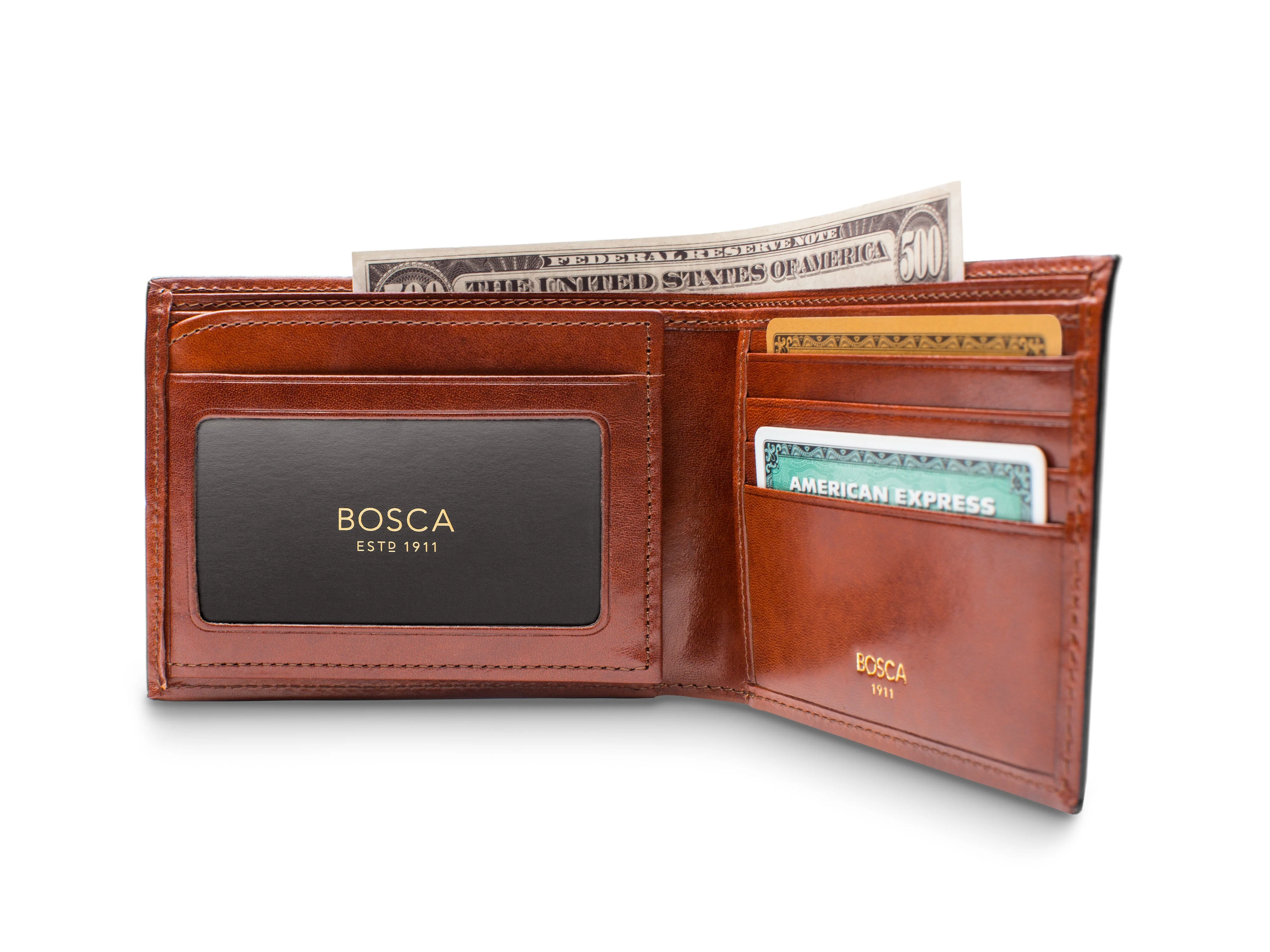 Old Leather Bifold With Card / I.D. Flap - Image 7