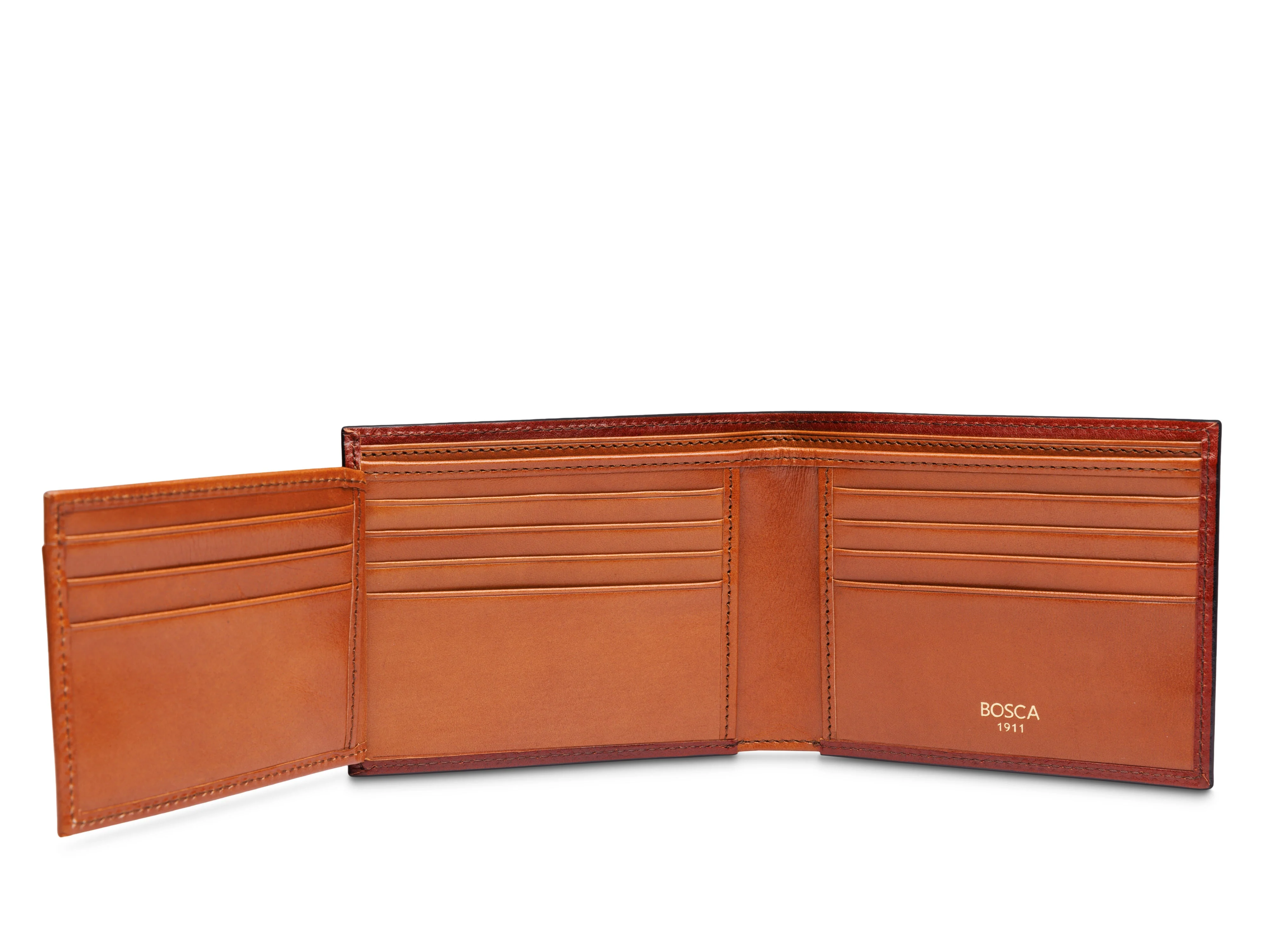 Contrast Old Leather Bifold w/ ID Flap - Image 4