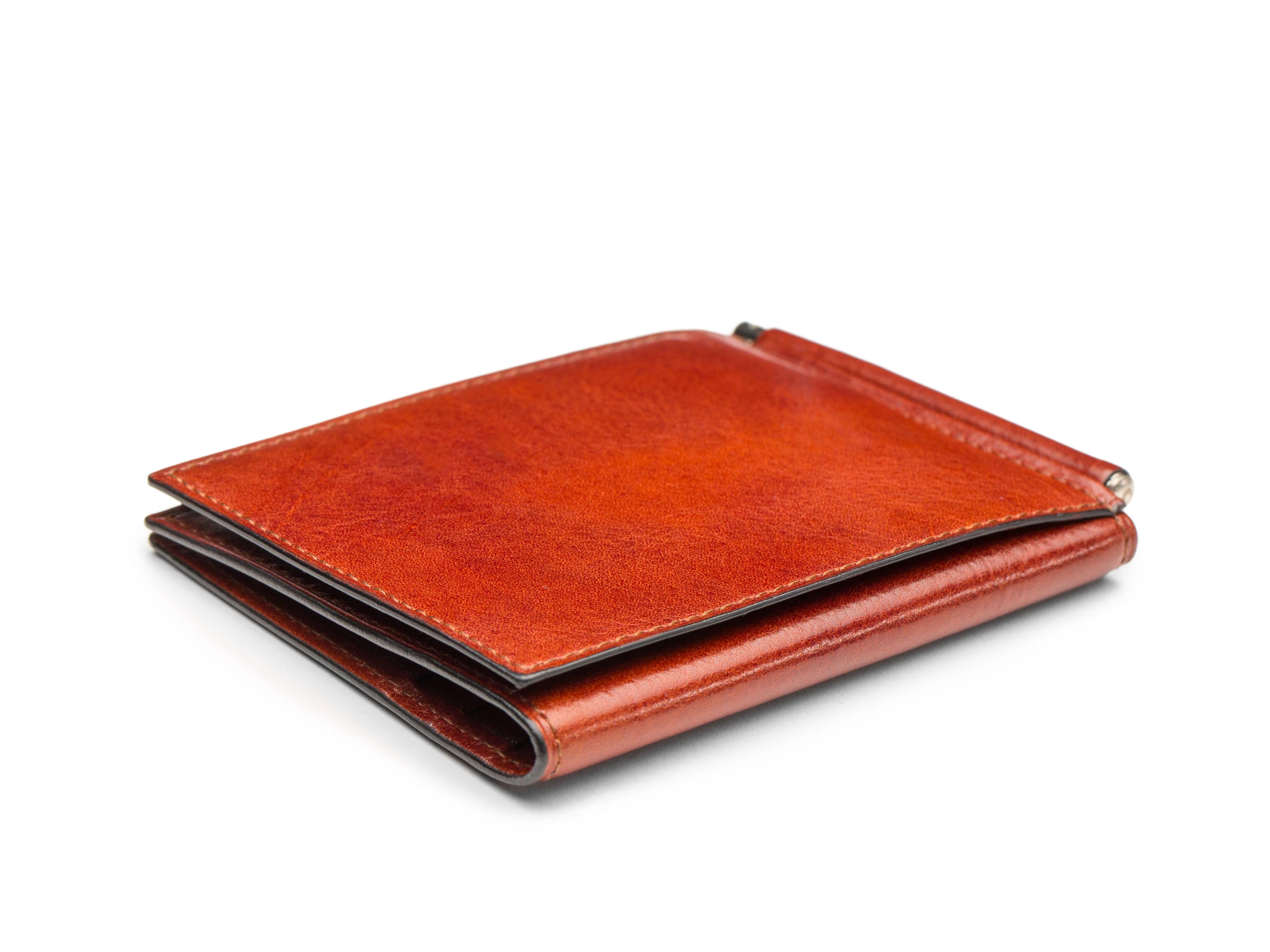 Old Leather Money Clip W/ Pocket - Image 10