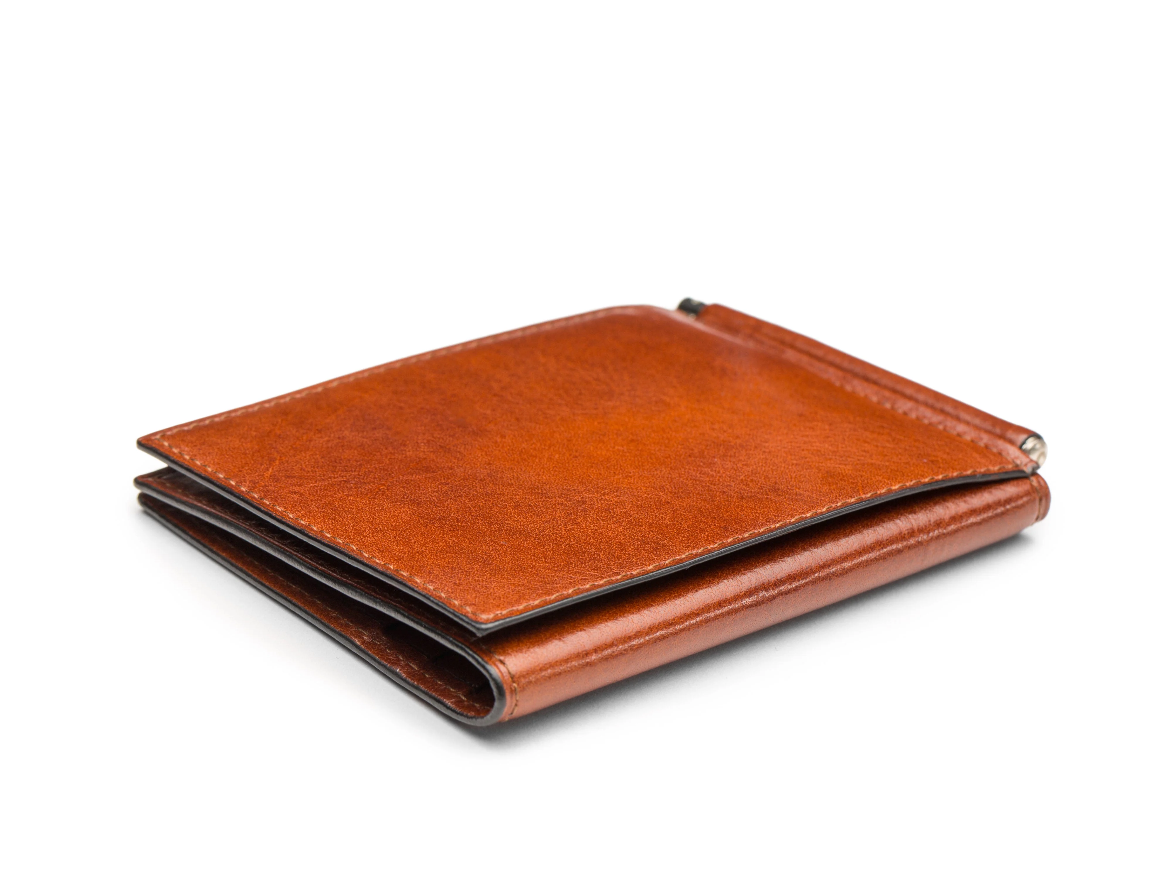 Old Leather Money Clip W/ Pocket - Image 5