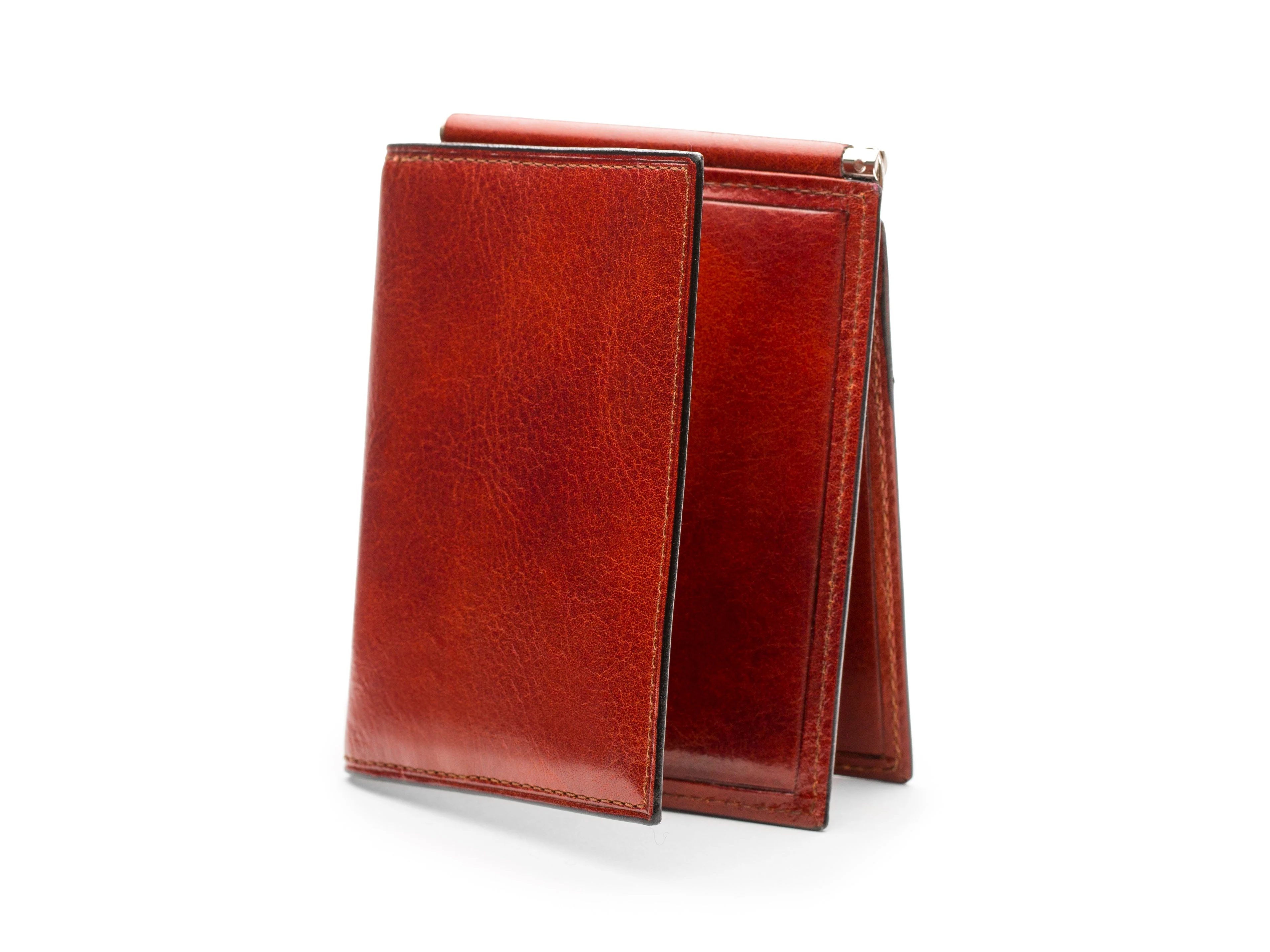 Old Leather Money Clip W/ Pocket - Image 7